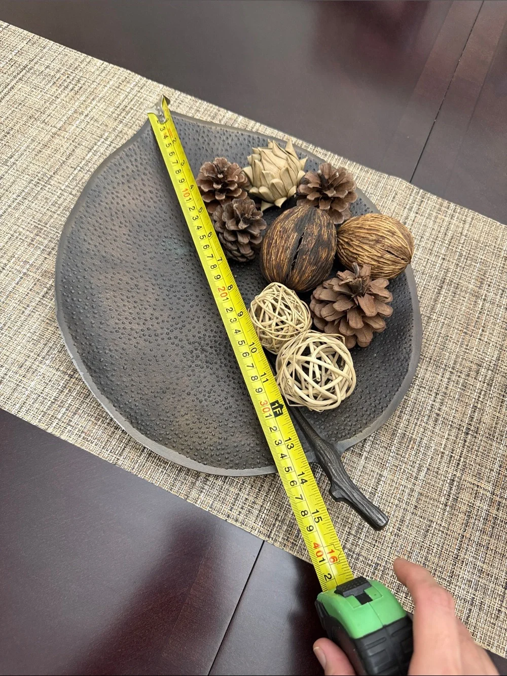 Crate and Barrel decorative metal leaf tray